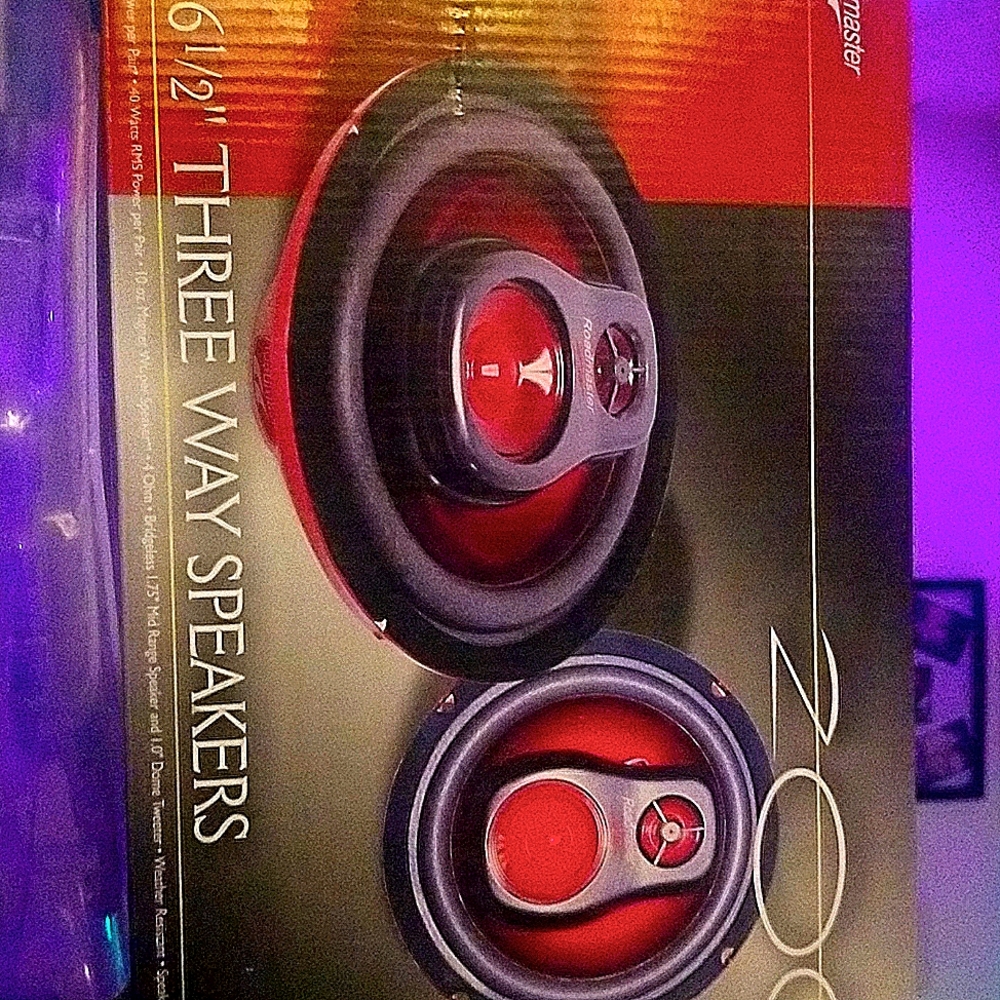 Two three way car speakers